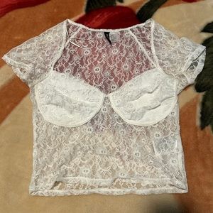 white lace top
